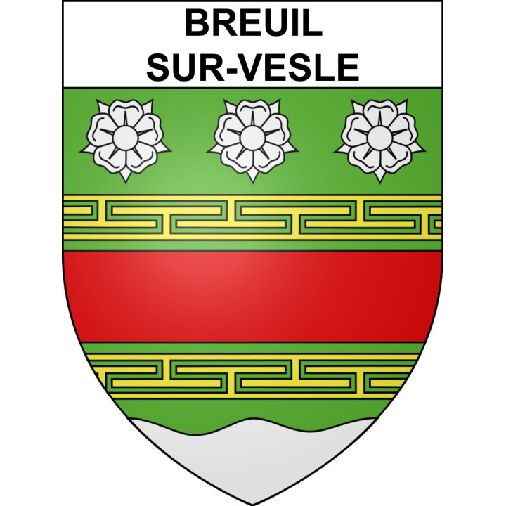 Pegatinas escudo de armas de Breuil-sur-Vesle adhesivo de la etiqueta engomada