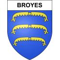 Pegatinas escudo de armas de Broyes adhesivo de la etiqueta engomada