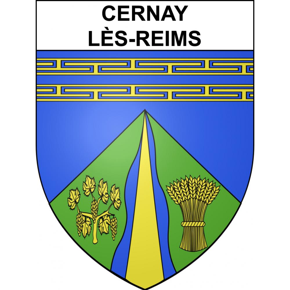 Pegatinas escudo de armas de Cernay-lès-Reims adhesivo de la etiqueta engomada