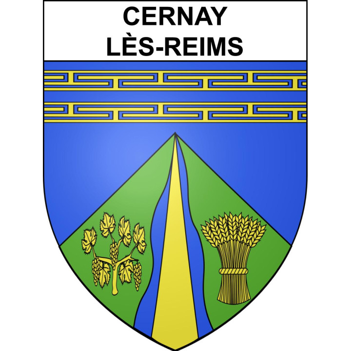 Pegatinas escudo de armas de Cernay-lès-Reims adhesivo de la etiqueta engomada