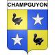 Pegatinas escudo de armas de Champguyon adhesivo de la etiqueta engomada