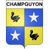 Pegatinas escudo de armas de Champguyon adhesivo de la etiqueta engomada