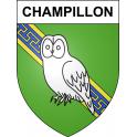 Pegatinas escudo de armas de Champillon adhesivo de la etiqueta engomada