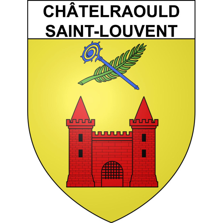Châtelraould-Saint-Louvent 51 ville sticker blason écusson autocollant adhésif