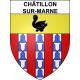 Pegatinas escudo de armas de Châtillon-sur-Marne adhesivo de la etiqueta engomada