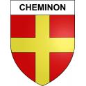 Pegatinas escudo de armas de Cheminon adhesivo de la etiqueta engomada