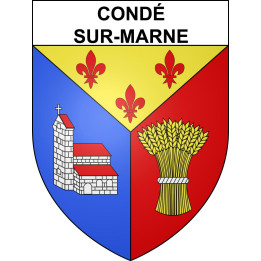 Pegatinas escudo de armas de Condé-sur-Marne adhesivo de la etiqueta engomada