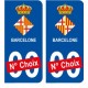 Barcelone ville sticker numéro au choix autocollant blason Espagne city