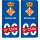 Barcelone ville sticker numéro au choix autocollant blason Espagne city