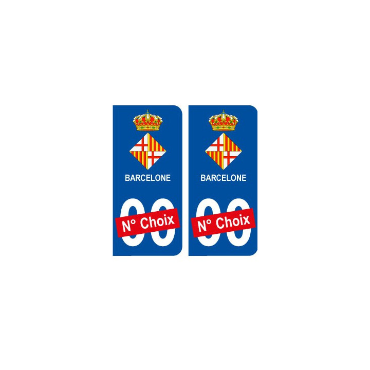 Barcelone ville sticker numéro au choix autocollant blason Espagne city