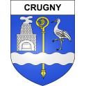Pegatinas escudo de armas de Crugny adhesivo de la etiqueta engomada