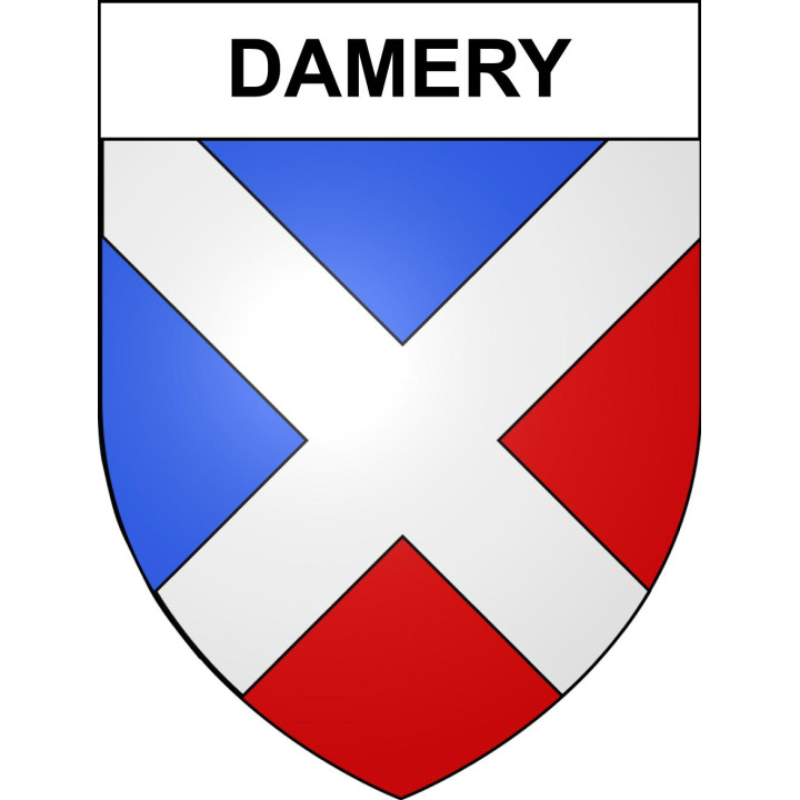 Pegatinas escudo de armas de Damery adhesivo de la etiqueta engomada