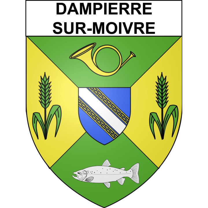 Pegatinas escudo de armas de Dampierre-sur-Moivre adhesivo de la etiqueta engomada