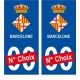 Barcelone ville sticker numéro au choix autocollant blason Espagne city