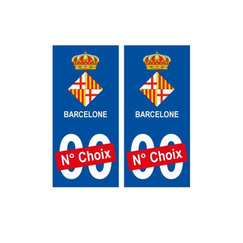 Barcelone ville sticker numéro au choix autocollant blason Espagne city