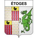 Pegatinas escudo de armas de Étoges adhesivo de la etiqueta engomada