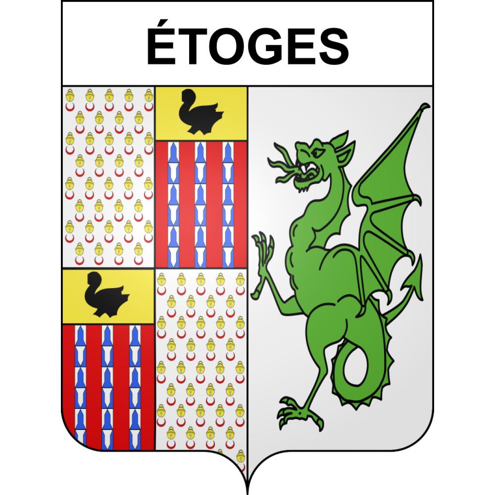 Pegatinas escudo de armas de Étoges adhesivo de la etiqueta engomada