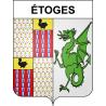 Pegatinas escudo de armas de Étoges adhesivo de la etiqueta engomada