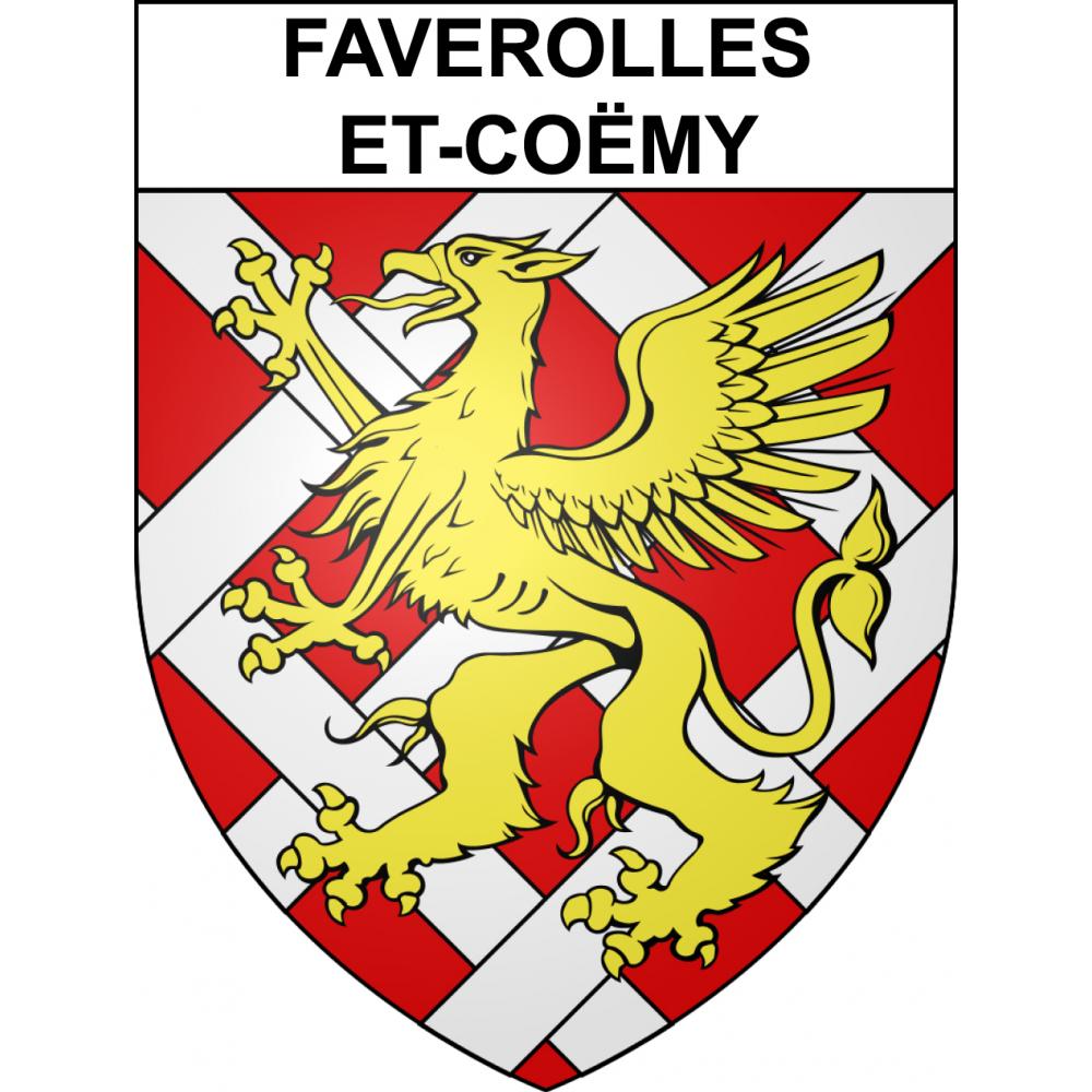 Pegatinas escudo de armas de Faverolles-et-Coëmy adhesivo de la etiqueta engomada