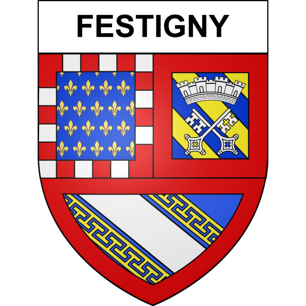 Festigny 51 ville sticker blason écusson autocollant adhésif