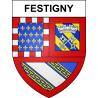 Festigny 51 ville sticker blason écusson autocollant adhésif
