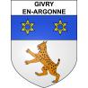 Pegatinas escudo de armas de Givry-en-Argonne adhesivo de la etiqueta engomada