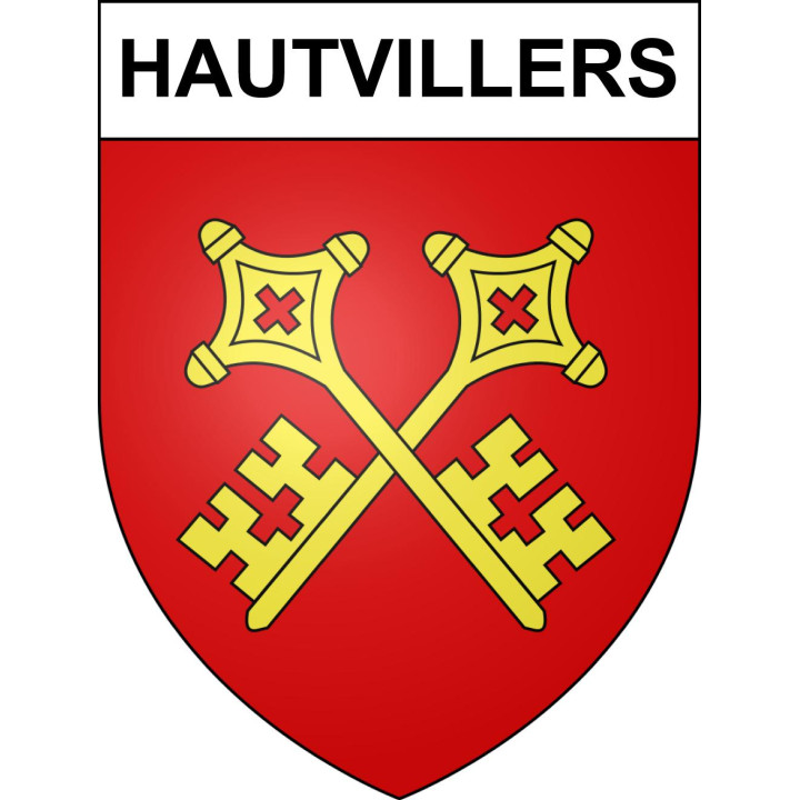 Pegatinas escudo de armas de Hautvillers adhesivo de la etiqueta engomada