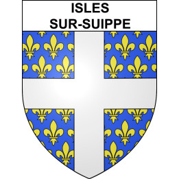 Pegatinas escudo de armas de Isles-sur-Suippe adhesivo de la etiqueta engomada