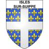 Pegatinas escudo de armas de Isles-sur-Suippe adhesivo de la etiqueta engomada