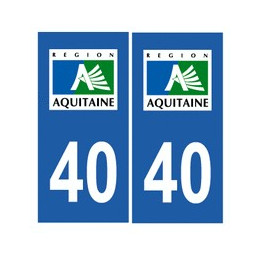 40 Landes autocollant plaque