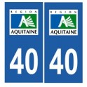 40 Landes autocollant plaque aquitaine sticker