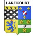 Pegatinas escudo de armas de Larzicourt adhesivo de la etiqueta engomada