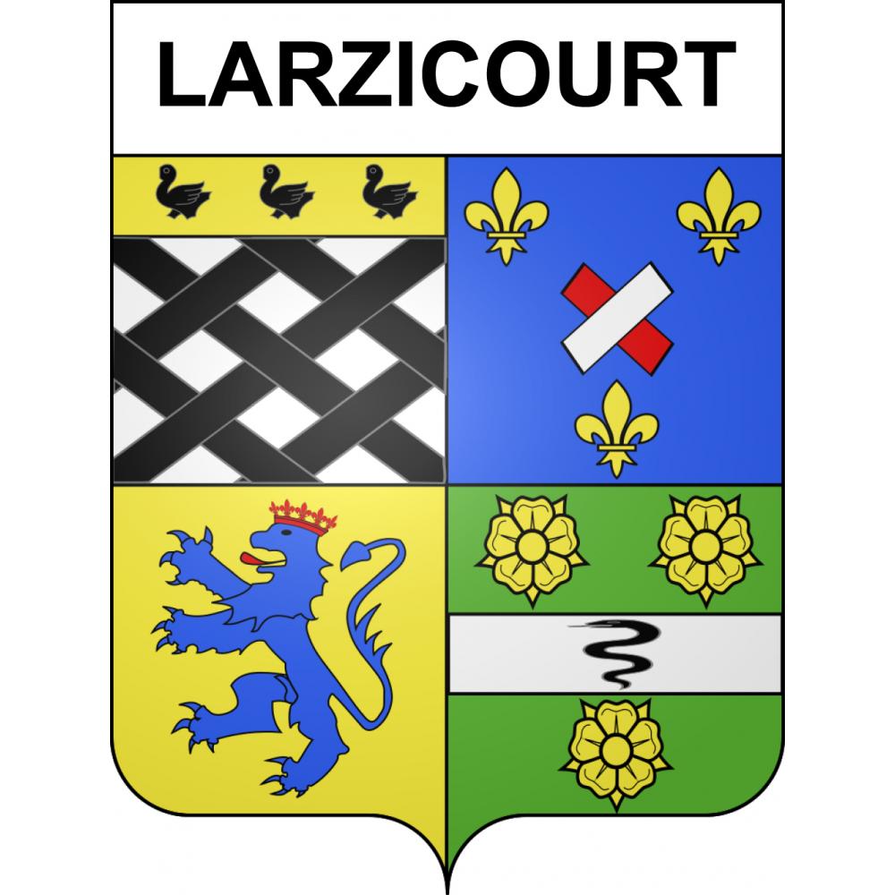 Pegatinas escudo de armas de Larzicourt adhesivo de la etiqueta engomada