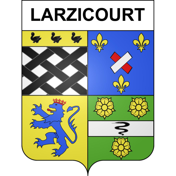 Pegatinas escudo de armas de Larzicourt adhesivo de la etiqueta engomada