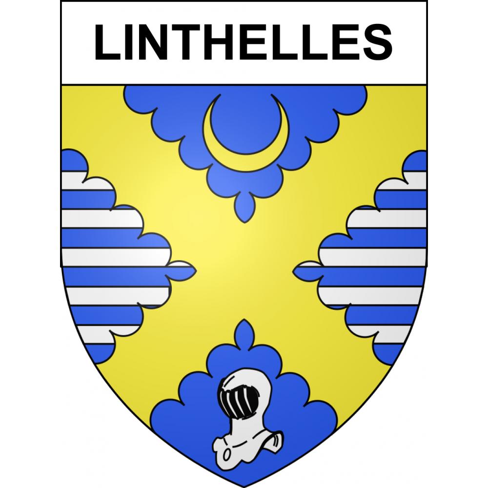 Pegatinas escudo de armas de Linthelles adhesivo de la etiqueta engomada