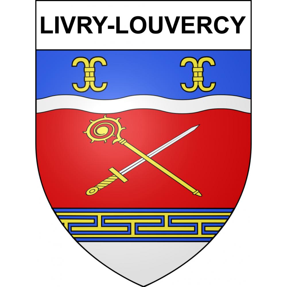 Livry-Louvercy 51 ville sticker blason écusson autocollant adhésif