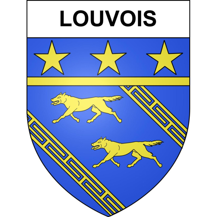Pegatinas escudo de armas de Louvois adhesivo de la etiqueta engomada