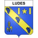 Ludes 51 ville sticker blason écusson autocollant adhésif