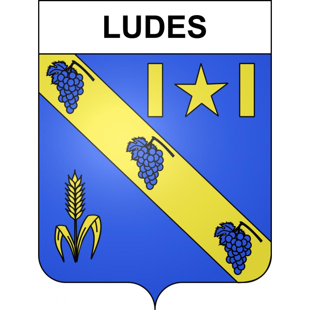 Ludes 51 ville sticker blason écusson autocollant adhésif