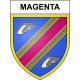 Pegatinas escudo de armas de Magenta adhesivo de la etiqueta engomada