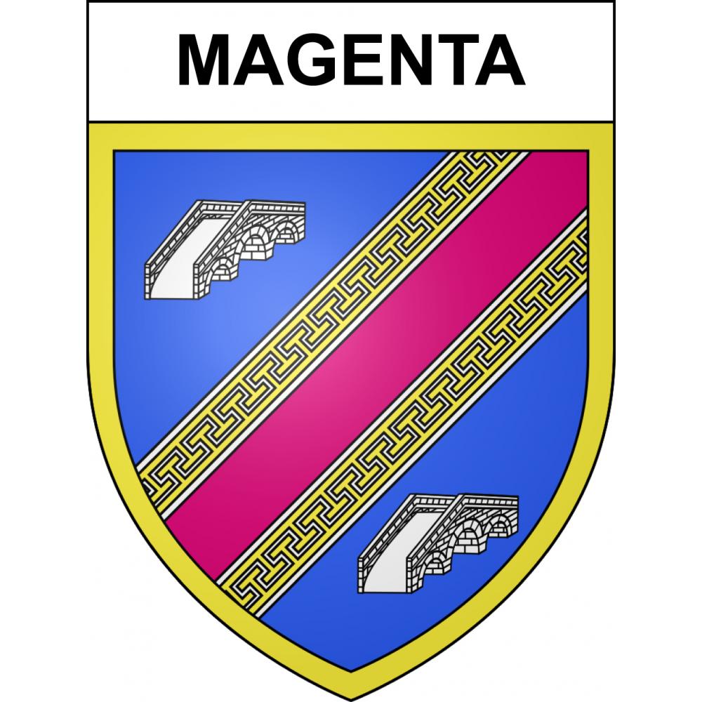 Pegatinas escudo de armas de Magenta adhesivo de la etiqueta engomada