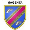 Pegatinas escudo de armas de Magenta adhesivo de la etiqueta engomada