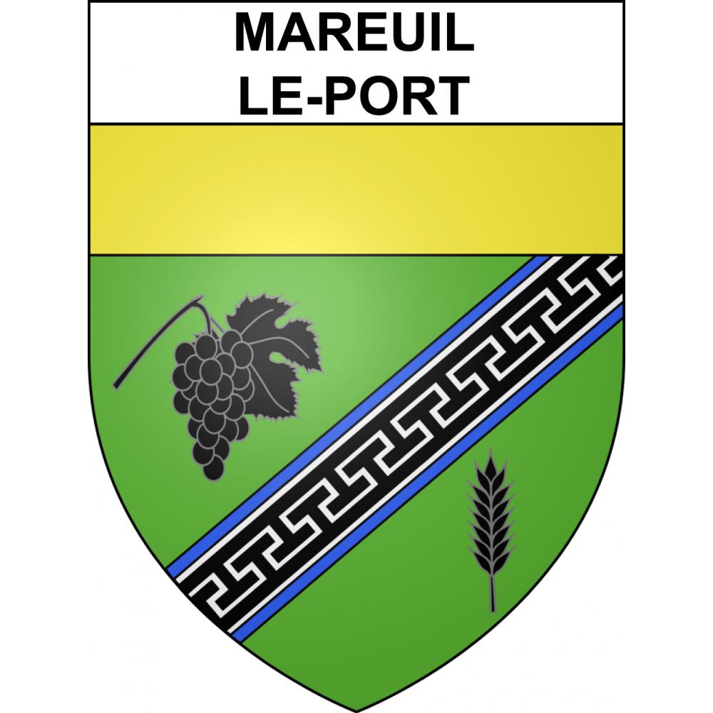 Pegatinas escudo de armas de Mareuil-le-Port adhesivo de la etiqueta engomada