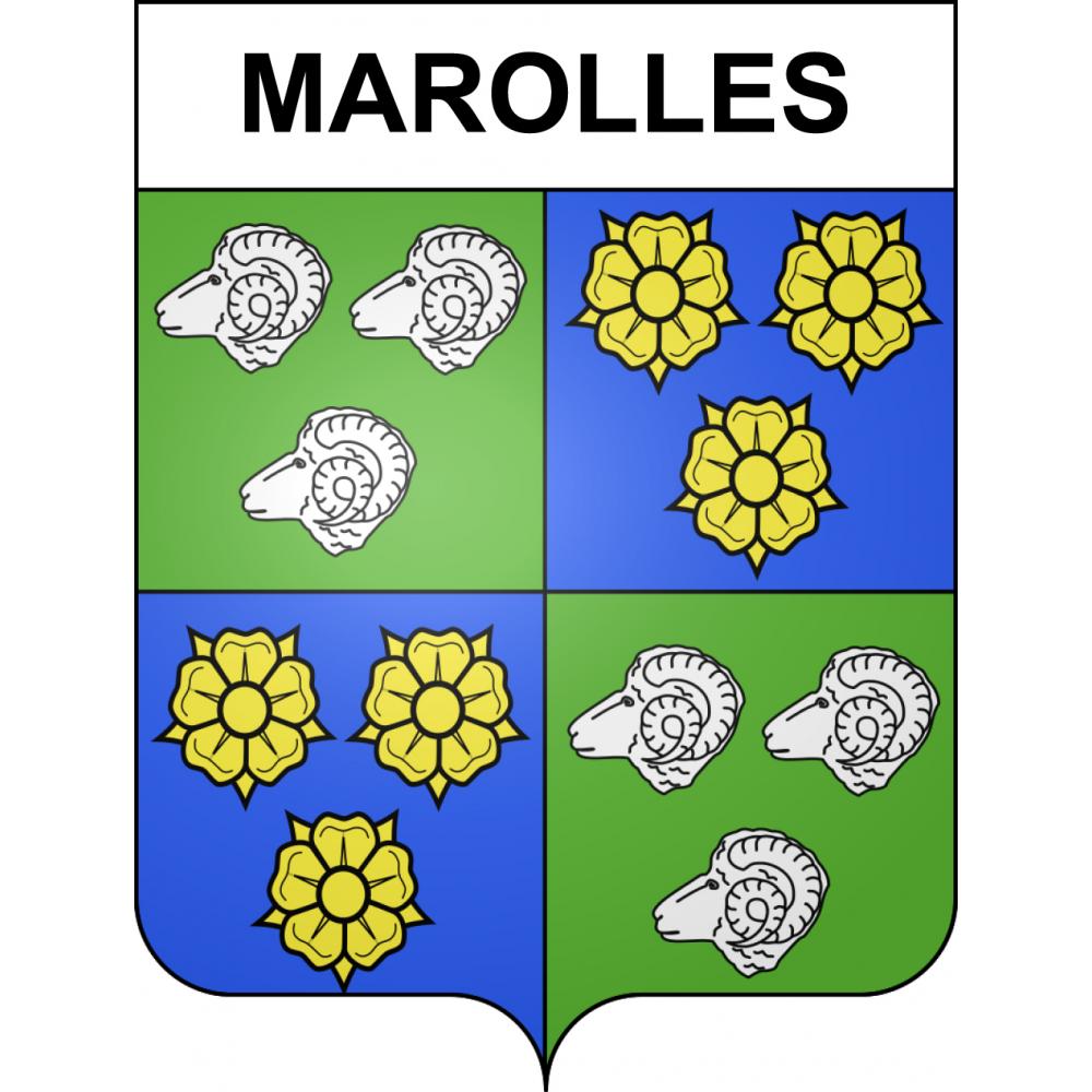 Pegatinas escudo de armas de Marolles adhesivo de la etiqueta engomada