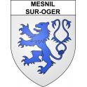 Pegatinas escudo de armas de Mesnil-sur-Oger adhesivo de la etiqueta engomada