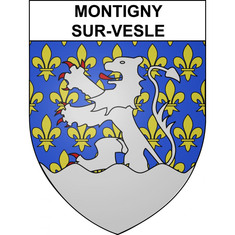 Pegatinas escudo de armas de Montigny-sur-Vesle adhesivo de la etiqueta engomada