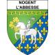 Pegatinas escudo de armas de Nogent-l'Abbesse adhesivo de la etiqueta engomada