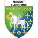Pegatinas escudo de armas de Nogent-l'Abbesse adhesivo de la etiqueta engomada