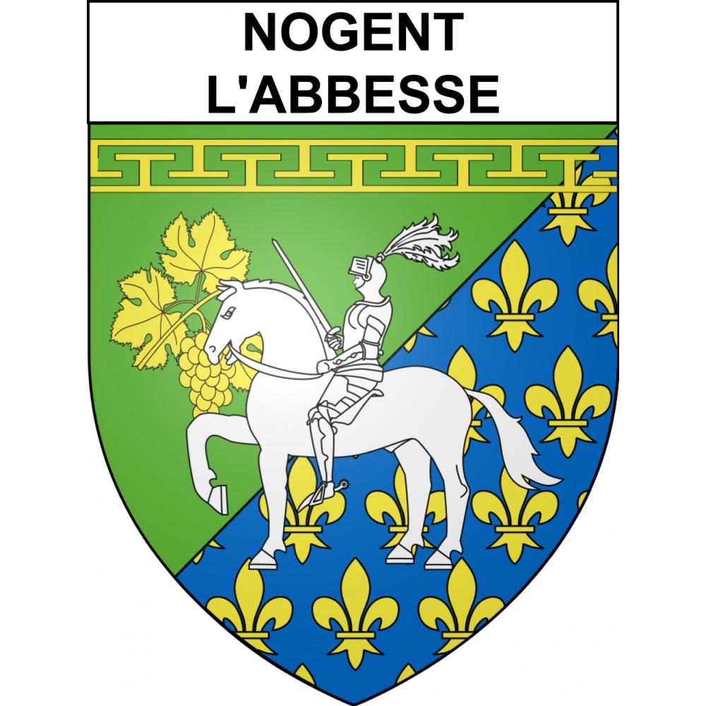 Pegatinas escudo de armas de Nogent-l'Abbesse adhesivo de la etiqueta engomada