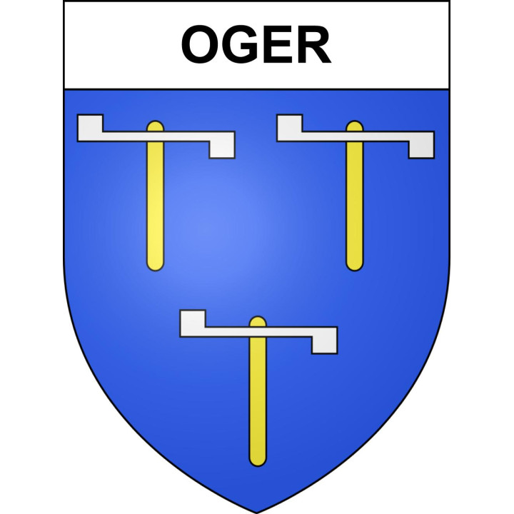 Pegatinas escudo de armas de Oger adhesivo de la etiqueta engomada